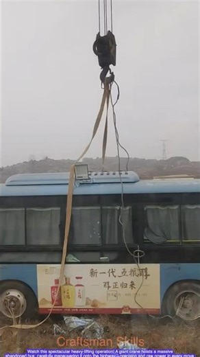 Epic Bus Recovery: Lifting a Wrecked Bus Onto the Road