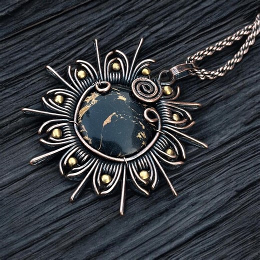 Handmade Copper Wire Wrapped Turquoise Pendant - Etsy