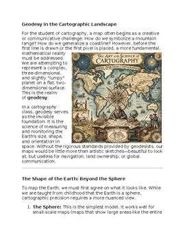 Geodesy in Cartography Reading Passage and x 10 Questions