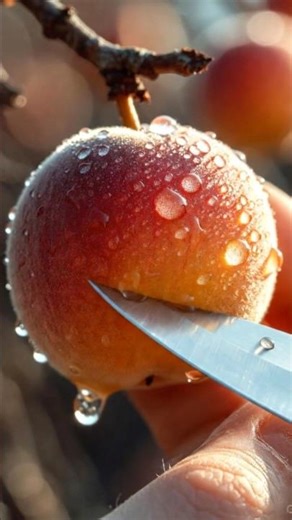 This Peach Exploded with Juice the Second I Cut It! 😱🍑💦 #shorts #asmr #shortsfeed #viral