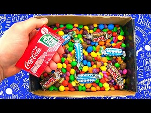Satisfying Video | Full of M&M's & Rainbow Candy Skewers with Rainbow Candy ASMR | Color Eat ASMR