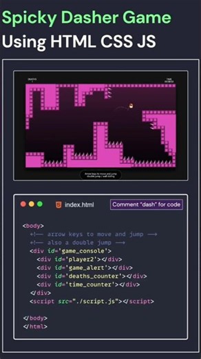🔥Sticky Dasher Game Using HTML CSS & JavaScript #coding