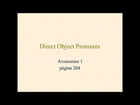 Direct Object Pronouns in Spanish