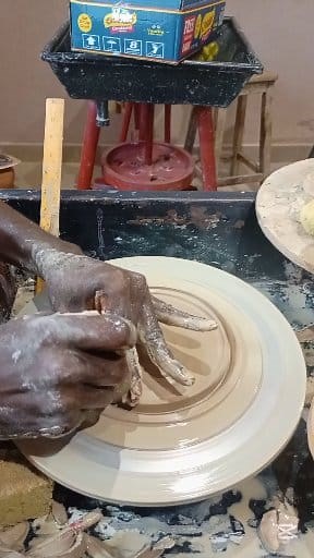 Here’s a ring dish I made — simple, functional, and elegant in its own way. Over time, I’ve learned that making pieces like this directly on a bat is a smarter choice. It helps reduce the risk of warping as the clay dries and ensures the form stays even and stable. The bat gives you that extra control — especially when handling delicate, shallow forms like ring dishes that can easily distort when lifted from the wheel too soon. It’s these little adjustments that make a big difference in pottery 