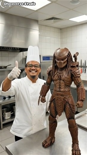 The chocolate Yautja Predator looks exhausted and slowly lifts off its iconic mask #shorts