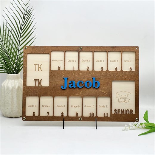 Personalized School Years Photo Frame: TK to Graduation Picture Display - Etsy