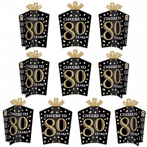 Adult 80th Birthday - Gold - Table Decorations - Birthday Party Fold and Flare Centerpieces - 10 Count - Etsy