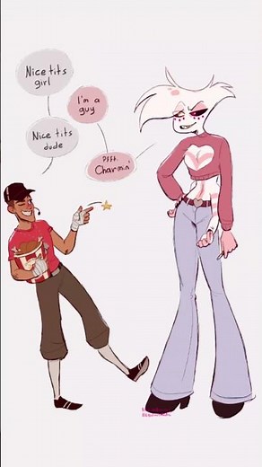 Scout meets.. Angel Dust !? [ NebulaBunny ] #hazbinhotel #teamfortress2 #hazbinhotelangeldust #tf2