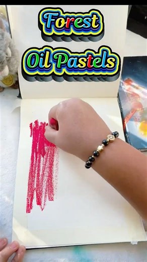 Forest Trees using oil pastels