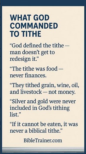 Tithing According to Scripture--What God Commanded to Tithe | Dr. Timmy Tezeno #bibletrainer #tithes