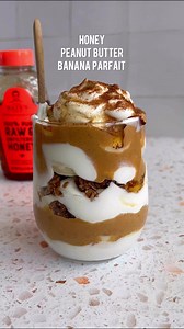 What better way to celebrate #PeanutButterDay than with three things that go together seamlessly: Nate’s honey, bananas 🍌 and peanut butter! Combined with granola and vanilla yogurt, these parfaits make for the perfect dessert. | Nate's Honey