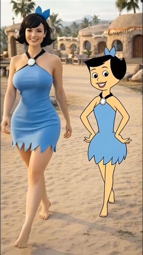 Flintstones in Real Life vs Cartoon Walk 🔥#theflintstones #shorts