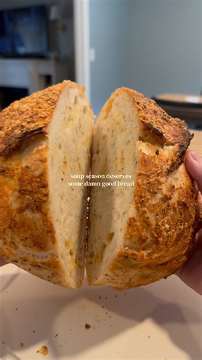 Italian Herb & Cheese Artisan Bread made in a dutch oven (no sourdough starter required)