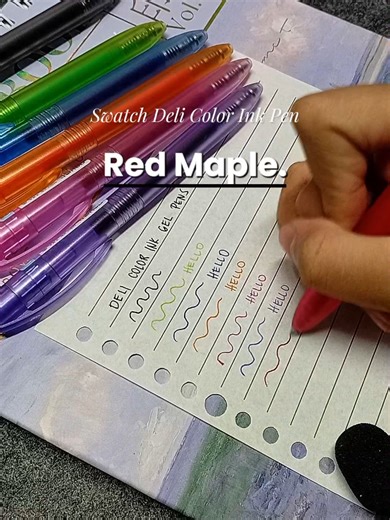 DELI SA156 7 COLOR INK 0.5MM BULLET TIP GEL PENS #gelpen #stationery #arttok #studytok #fypシ
