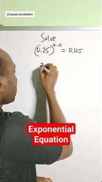 Solving Exponential Equation the easy way #exponents #equation #gpadlearnmaths #stem #maths