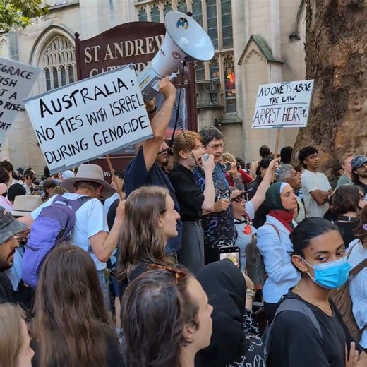 Mob gathers outside historic St Andrews Cathedral in Sydney, Australia & chants for 'Intifada'. They know what they are doing. The cathedral is the oldest cathedral in Australia and the seat of the Anglican Archbishop of Sydney This isn't just a threat to Jews. Christians were also killed in the Intifada. Will the Church speak out or has the West already fallen? | Australian Jewish Association - AJA