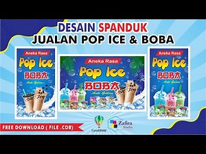 DESAIN SPANDUK / BANNER POP ICE & BOBA (FREE FIE CDR)