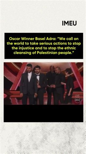 For the first time ever, a Palestinian filmmaker has won an Academy Award. No Other Land just took home the Oscar for Best Documentary Feature—a film exposing Israel’s violent land theft in Masafer Yatta and beyond. In his speech, award-winning Palestinian filmmaker and activist Basel Adra called for the world to act: “About two months ago I became a father, and I hope for my daughter that she won’t have to live the same life I’m living now—always fearing settler violence, home demolitions, and 