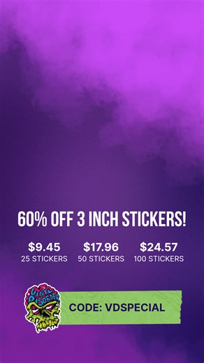 Our 60% OFF deal is back! Get custom stickers for less: use code VDSPECIAL at checkout and save on all 3-inch orders! | Vinyl Disorder