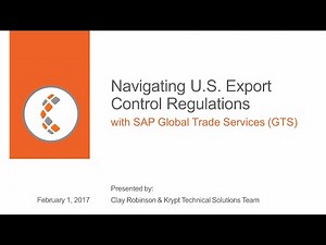 [Webinar] Navigating U.S. Export Control Regulations with SAP GTS