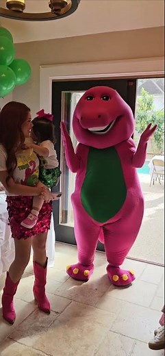 houston mascot birthday party character purple dinosaur Barney love #barney #shorts #reels