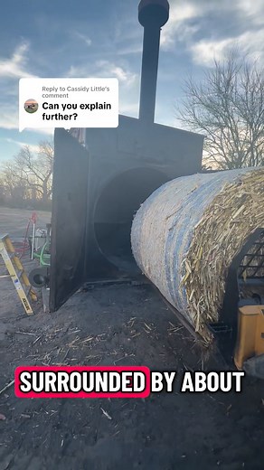 We’ve got some pretty 😎 ways we keep the greenhouses warm! Our biomass heater runs off cornstalk bales from a field just down the road. Innovations like these allow us to do some rad things like grow flowers in the middle of winter ❄️ #creeksbendfamilyfarm #renewableenergy #biomass #kearneynebraska #flowerfarmer #flowerfarm #flowers #farmlife #farming | Creek’s Bend Family Farm