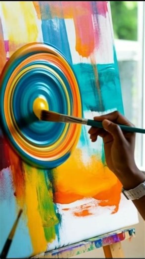 “What Is Happening?! 🤯 AI Abstract Funny Art | Colorful Spin Painting 😂 #shorts”