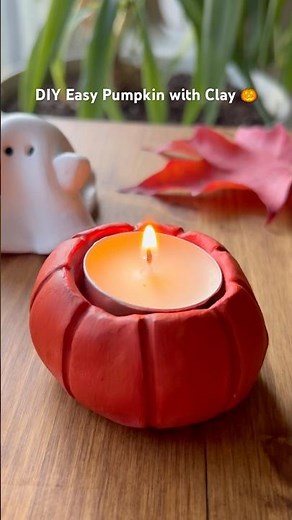 DIY Easy Pumpkin with Clay🎃#falldecor #easydiy #fallcrafts #diy #artandcraft #craftideas #shorts
