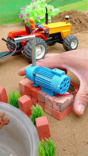 Amazing diy mini tractor video mini water pump science project #ytshorts #tractor #cartoon #cow #cat