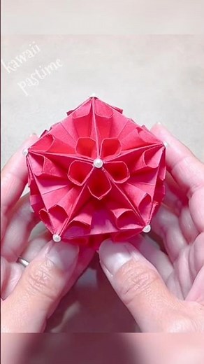 折り紙 可愛い梅の花のくす玉!詳しい作り方は関連動画でみてね#shorts #short#diy#paper #origami#origamitutorial #original#оригами