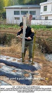 Plant Support System: Using a Post Driver in the Garden 🌱