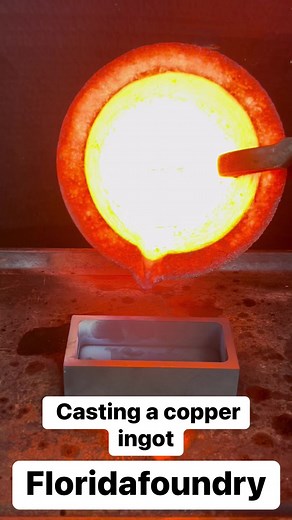 Casting a copper ingot #Experiment #Science #RedHot #Copper #MoltenMetal #moltencopper #Metalcasting #Casting | Florida Foundry