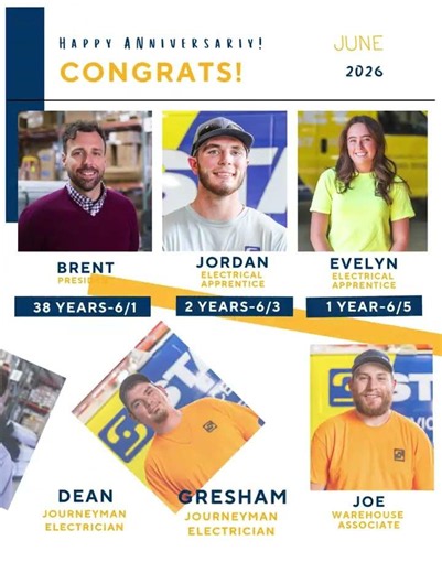Celebrating Our June Birthdays & Work Anniversaries | Staley Electric Team Spotlight