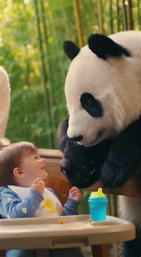 Panda Stops Crying Baby 😭➡️😊 | Most Heart Melting Panda & Baby Moment 🐼👶