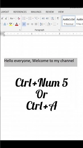 Shortcut To Select All Text in MS Word #microsoftword #shorts #ytshorts