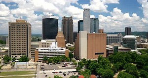Birmingham, Alabama skyline time lapse video.