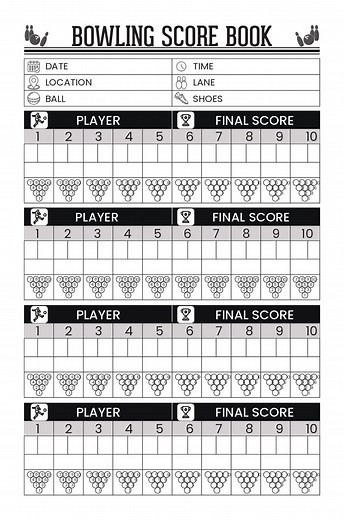 Bowling Score Sheet, Bowling Log, Game Tracker, Bowling Score Printable, Bowling Team, League, Spare Tracker, Bowling Score Sheet Template - Etsy