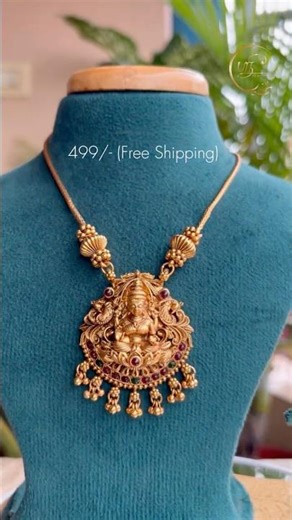 Short Haram With Embossed Lakshmi Pendant ❤️