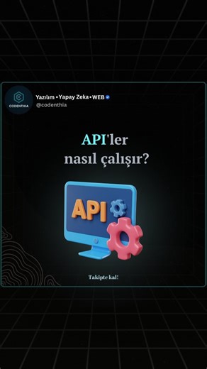 Yazılım • Yapay Zeka • WEB on Instagram: "Bir uygulama diğerine nasıl ne istediğini söyler? İşte burada API devreye giriyor!" 💡 Basit Tanım: API, Application Programming Interface yani Uygulama Programlama Arayüzü demek. Kısaca, iki yazılımın birbiriyle konuşmasını sağlayan bir köprü. --- 📦 Nasıl çalışır? (Örnekle anlatım): 📱 Diyelim ki hava durumu uygulamasına “Ankara’daki hava nasıl?” diye sordun. Uygulama bu soruyu, hava durumu servisinin API’sine yollar. API de bu isteği alır, veritabanın