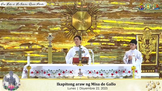 Ikapitong Araw ng Misa De Gallo 4:30 N.U. | 22 Disyembre 2025 | #OnlineMass | Live mula sa Inihahandang Parokya ng Mahal na Birhen ng La Salette Punong Tagapagdiwang: Reb. Padre Joseph Fidel A. Roura 𝑨𝒏𝒈 𝑩𝒂𝒏𝒂𝒍 𝒏𝒂 𝒎𝒊𝒔𝒂 𝒂𝒚 𝒂𝒏𝒈 𝒂𝒕𝒊𝒏𝒈 𝒑𝒂𝒑𝒖𝒓𝒊 𝒂𝒕 𝒑𝒂𝒈𝒔𝒂𝒎𝒃𝒂 𝒔𝒂 𝒂𝒕𝒊𝒏𝒈 𝑨𝒎𝒂, 𝒂𝒏𝒈 𝒑𝒂𝒈𝒈𝒖𝒏𝒊𝒕𝒂 𝒏𝒈 𝒑𝒂𝒈𝒌𝒂𝒎𝒂𝒕𝒂𝒚 𝒏𝒈 𝒂𝒕𝒊𝒏𝒈 𝒕𝒂𝒈𝒂𝒑𝒂𝒈𝒍𝒊𝒈𝒕𝒂𝒔 𝒏𝒂 𝒔𝒊 𝑯𝒆𝒔𝒖𝒌𝒓𝒊𝒔𝒕𝒐, 𝒂𝒕 𝒂𝒏𝒈 𝒑𝒂𝒈𝒕𝒂𝒏𝒈𝒈𝒂𝒑 𝒏𝒂𝒕𝒊𝒏 𝒏𝒈 𝒎𝒂𝒌𝒂𝒑
