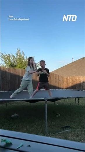 Girl Saves Brother From Choking On Trampoline