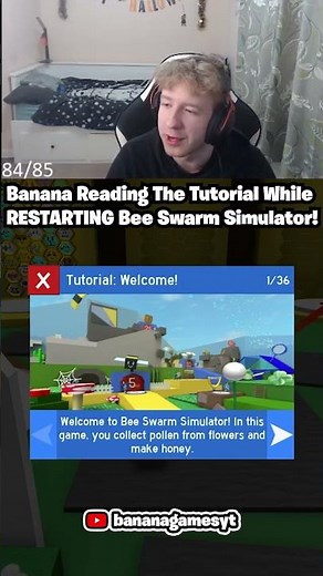 BananaBSS Reading The BSS Tutorial While RESTARTING Bee Swarm Simulator Roblox (Noob To Pro Part 1)