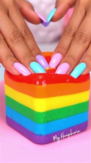 Rainbow Slime ASMR 🌈 So Satisfying! #slime #aiasmr #asmrslime