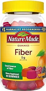 Nature Made Prebiotic Fiber Gummies for Adults and Kids, Fiber Supplement for Digestive System Support, 90 Gummies