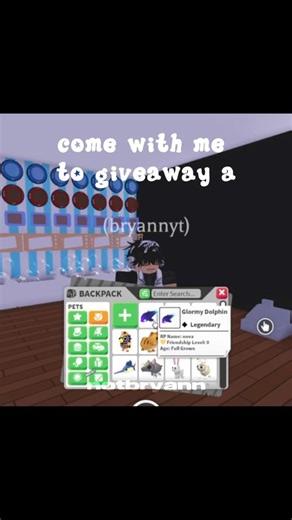I Gave Away a FREE Fly Ride Glormy Dolphin in Adopt Me! || #roblox #adoptme #giveaway ay