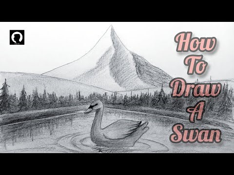 How to Draw a Swan in a Mountain Landscape | Easy Pencil Sketching ‪@arnabasartist99‬