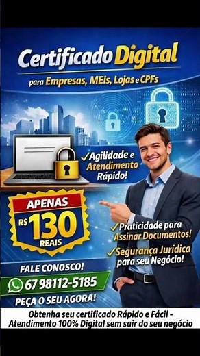 Obtenha seu Certificado Digital de forma 100% online, sem burocracia e sem sair da sua empresa.