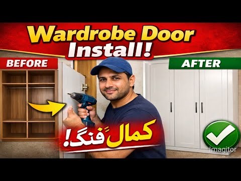 "Wardrobe Door Installation | Complete Step-by-Step Woodworking Process!"