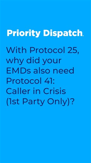 “Before Protocol 41, our dispatchers were wanting more.” Meghan Monaco, Quality Assurance Manager at Hendricks County Communications Center, remembers what it was like before her team had Protocol 41: Caller in Crisis (1st Party Only). When a person in crisis called in, Emergency Dispatchers often felt like they didn’t have enough tools to truly help. They wanted to do more — to say the right things, to guide the caller safely through the moment — but didn’t know how. Since implementing Protocol