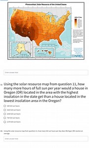 Using the solar resource map, how many more hours of full sun p... | Filo